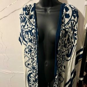 Beautiful blue and white cover up